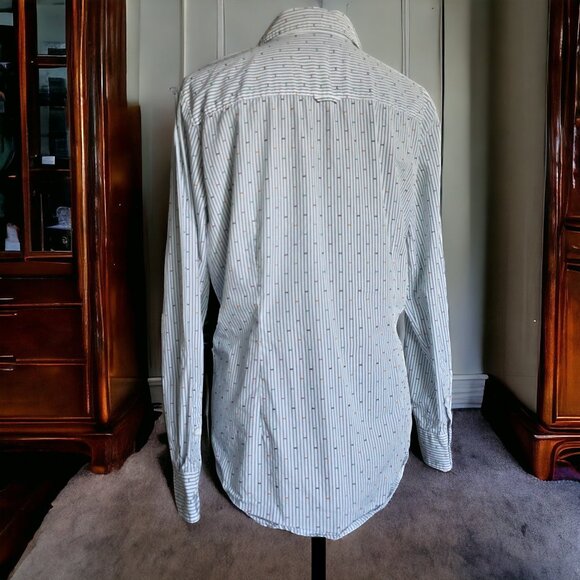 BROOKS BROTHERS ( 12 ) RED FLEECE Pin Stripe Embroidered Button Up - Picture 4 of 9